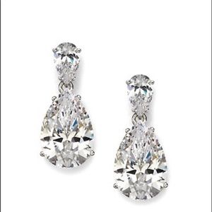 NWT Sterling Silver CZ Pear Drop Earrings